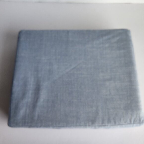 Ralph Lauren Blue Workshirt Chambray Queen Flat Sheet - Picture 3 of 4